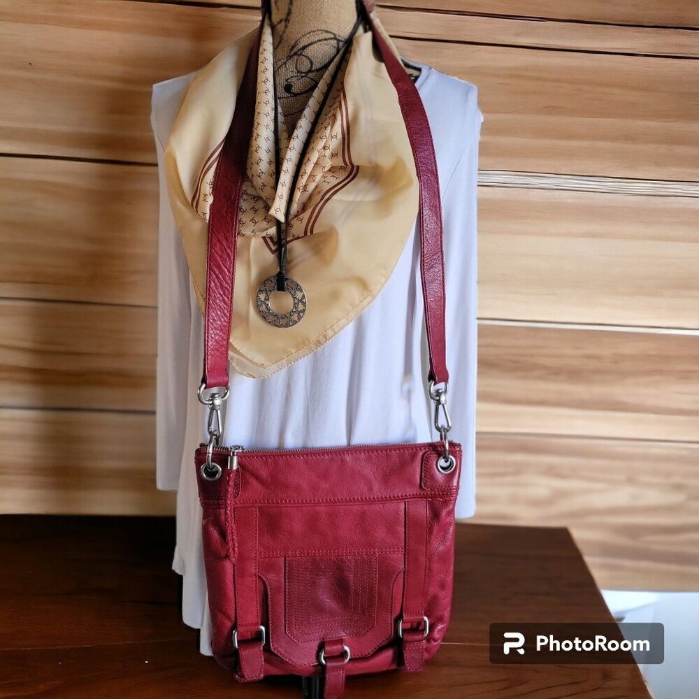 The‎ Sak Red- Burgundy Leather Crossbody Purse
